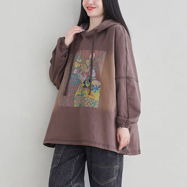 johnature women pullover sweatshirts hooded terry loose autumn clothes coffee vintage print floral female original hoodies 210521, Black
johnature women pullover sweatshirts hooded terry loose autumn clothes coffee vintage print floral female original hoodies 210521, Black