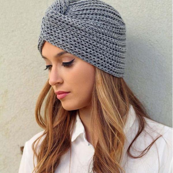 wide brim hats women warm woolen cross knittinturban hat fashion folded chemo cap headdress muslim headwrap ladies hair accessories, Blue;gray 
wide brim hats women warm woolen cross knittinturban hat fashion folded chemo cap headdress muslim headwrap ladies hair accessories, Blue;gray