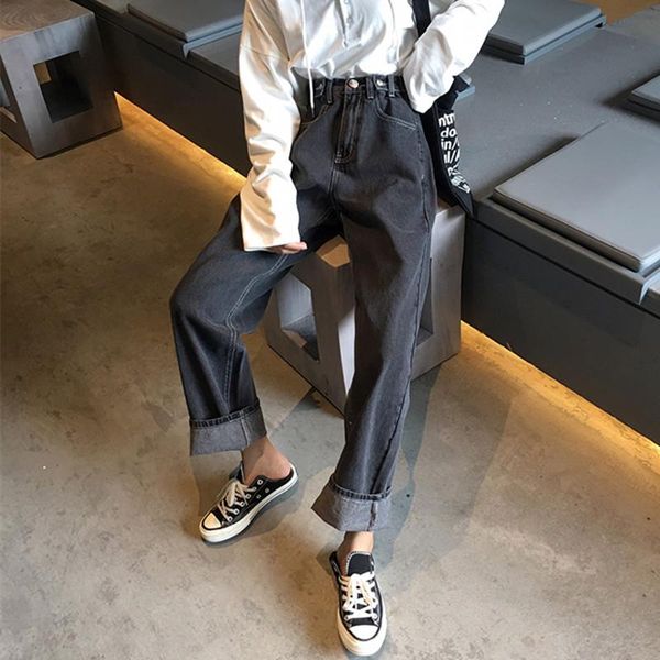 women's jeans mooirue boyfriend for women solid straight harajuku streetwear high waist casual vintage korean style denim pants, Blue
women's jeans mooirue boyfriend for women solid straight harajuku streetwear high waist casual vintage korean style denim pants, Blue