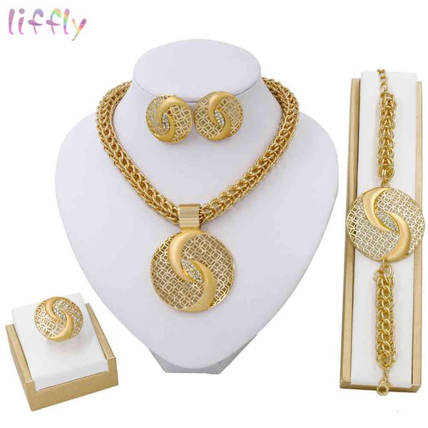 jewelry sets liffly fashion dubai women gold big necklace nigeria wedding african crystal bridal, Black
jewelry sets liffly fashion dubai women gold big necklace nigeria wedding african crystal bridal, Black