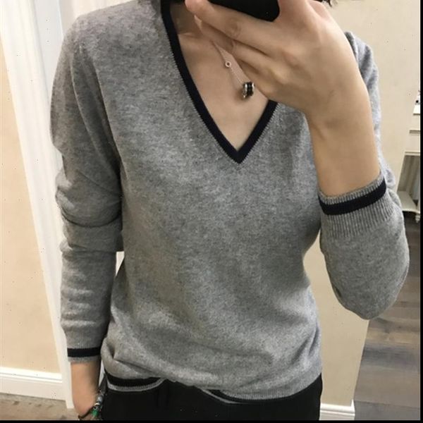 hit color cashmere cotton blended women sweater v neck autumn winter knitwear jumper pull femme pullover, White;black
hit color cashmere cotton blended women sweater v neck autumn winter knitwear jumper pull femme pullover, White;black
