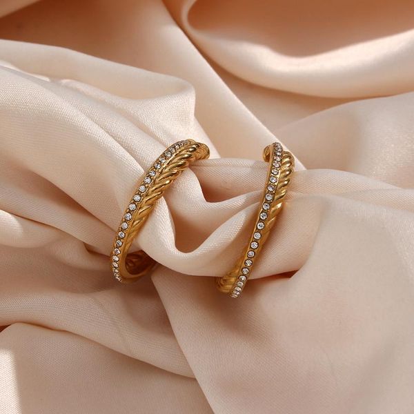 hoop & huggie 2021 stainless steel braid txture zircon stone paved large good hoops dropshiping suppliers, Golden;silver
hoop & huggie 2021 stainless steel braid txture zircon stone paved large good hoops dropshiping suppliers, Golden;silver