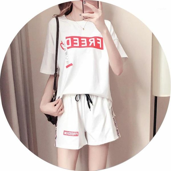 women's letter print two piece set fashion o-neck and elastic waist shorts loose tracksuits, Gray
women's letter print two piece set fashion o-neck and elastic waist shorts loose tracksuits, Gray
