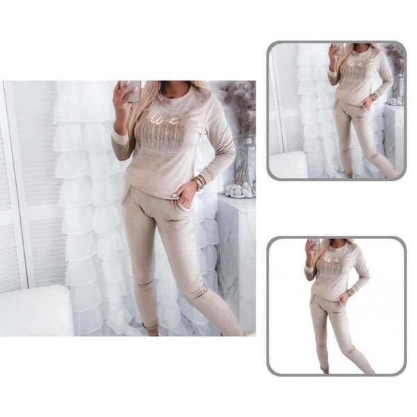 women's two piece pants 2pcs/set casual outfit elastic waist durable elegant women blouse trousers sporty for autumn, White
women's two piece pants 2pcs/set casual outfit elastic waist durable elegant women blouse trousers sporty for autumn, White