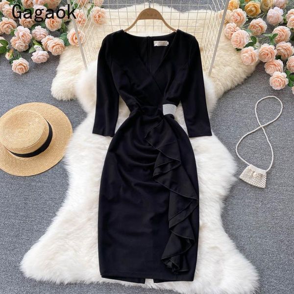 casual dresses gagaok bodycon dress women 2021 spring autumn v-neck high street ruffles midi party french elegant fashion vestidos, Black;gray
casual dresses gagaok bodycon dress women 2021 spring autumn v-neck high street ruffles midi party french elegant fashion vestidos, Black;gray