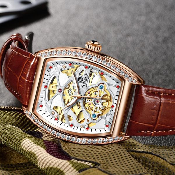 wristwatches 2021 foxbox watch men automatic mechanical for business wristwatch waterproof gem leather clock relogio masculino, Slivery;brown
wristwatches 2021 foxbox watch men automatic mechanical for business wristwatch waterproof gem leather clock relogio masculino, Slivery;brown