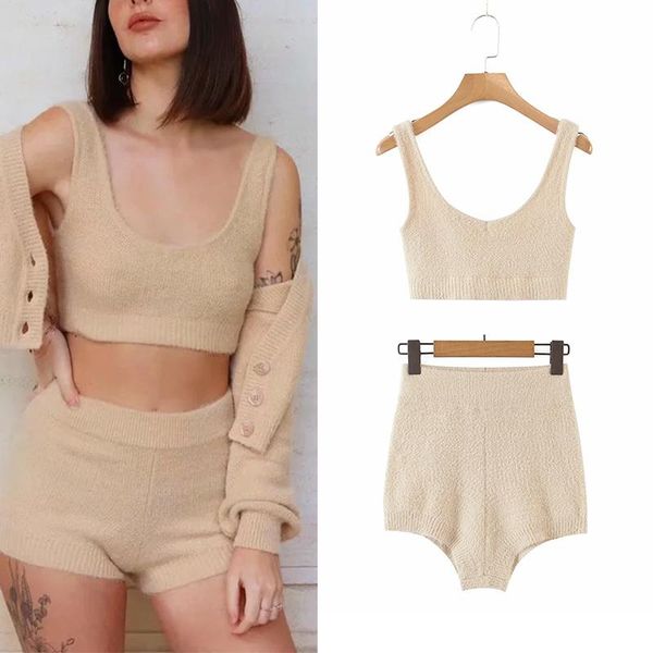 women's knits & tees 2022 summer knitting suit long sleeve vintage coat+short sling+high waist shorts casual three piece, White
women's knits & tees 2022 summer knitting suit long sleeve vintage coat+short sling+high waist shorts casual three piece, White