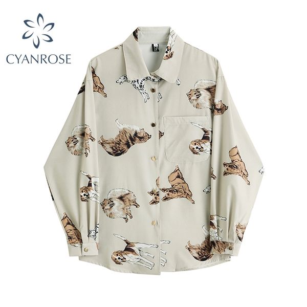 women animal print blouse shirt female autumn lady casual long sleeves loose turn-down collar street women shirts 210417, White
women animal print blouse shirt female autumn lady casual long sleeves loose turn-down collar street women shirts 210417, White