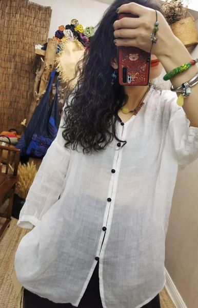 summer fine ramie neckline embroidered shirt loose medium length v-neck sunscreen female 76 women's jackets, Black;brown
summer fine ramie neckline embroidered shirt loose medium length v-neck sunscreen female 76 women's jackets, Black;brown