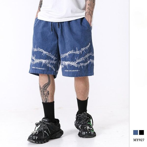 men's wear high street hip-hop embroidery black personality shorts tide knee length pants for men qulity, White;black
men's wear high street hip-hop embroidery black personality shorts tide knee length pants for men qulity, White;black