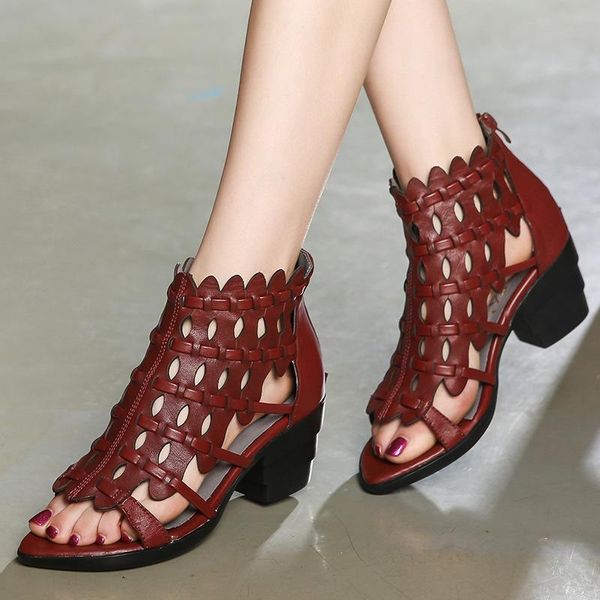 summer retro style hand-woven real leather sandals thick heel soft bottom women shoes elegant fashion sandal, Black
summer retro style hand-woven real leather sandals thick heel soft bottom women shoes elegant fashion sandal, Black