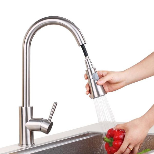 kitchen faucets sus304 stainless steel pull-out faucet water sink mixer set 
kitchen faucets sus304 stainless steel pull-out faucet water sink mixer set