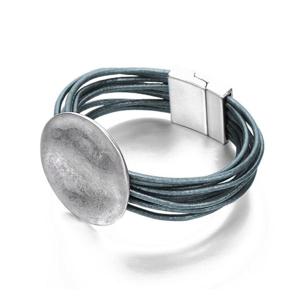 charm bracelets multi-layer genuine leather for women magnetic buckle metal round bohemian wrap bracelet female jewelry 2021, Golden;silver
charm bracelets multi-layer genuine leather for women magnetic buckle metal round bohemian wrap bracelet female jewelry 2021, Golden;silver