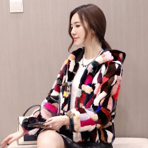 women's fur & faux 2021 arrival patchwork mixed colors true natural real mink coat hoody genuine jakcet jn519, Black
women's fur & faux 2021 arrival patchwork mixed colors true natural real mink coat hoody genuine jakcet jn519, Black