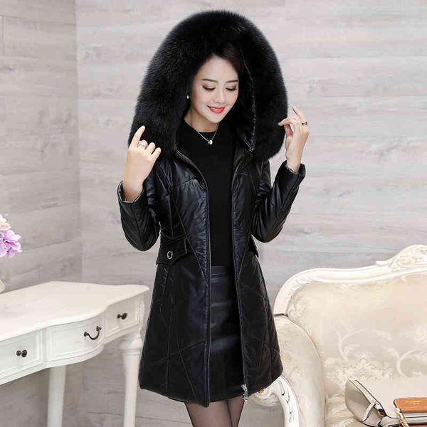 Plus Size 7XL 8XL Winter Pu Leather Parkas with Fur Collar Thick Warm Long Coat Women Down Jacket Hooded Outerwear, Black
Plus Size 7XL 8XL Winter Pu Leather Parkas with Fur Collar Thick Warm Long Coat Women Down Jacket Hooded Outerwear, Black