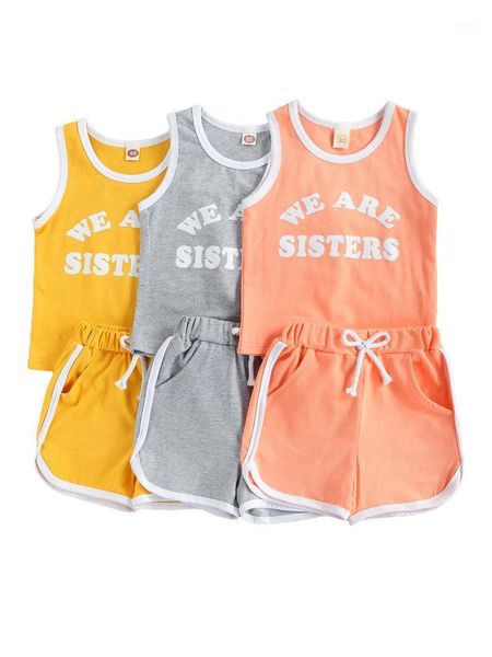 fashion toddler kid girls 2 pcs outfits suits, sport style letter printed vest + short pant casual clothes sets clothing, White
fashion toddler kid girls 2 pcs outfits suits, sport style letter printed vest + short pant casual clothes sets clothing, White