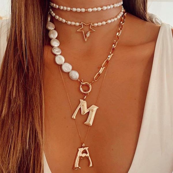 chains jastie sweet chic pearl necklace multilayer beads stacked letter pendant sweater, Silver
chains jastie sweet chic pearl necklace multilayer beads stacked letter pendant sweater, Silver
