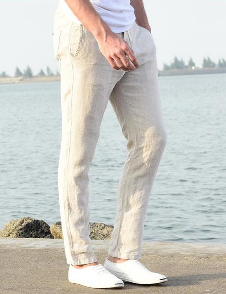 male linen casual pants mens summer breathable slim straight men elastic waist flax trousers thin beige white khaki men's, Black
male linen casual pants mens summer breathable slim straight men elastic waist flax trousers thin beige white khaki men's, Black