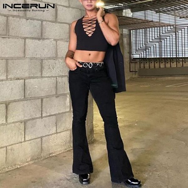 men' tank casual men sleeveless lace up vests incerun leisure party nightclub 2021 cropped solid color waistcoat -5xl, White;black
men' tank casual men sleeveless lace up vests incerun leisure party nightclub 2021 cropped solid color waistcoat -5xl, White;black