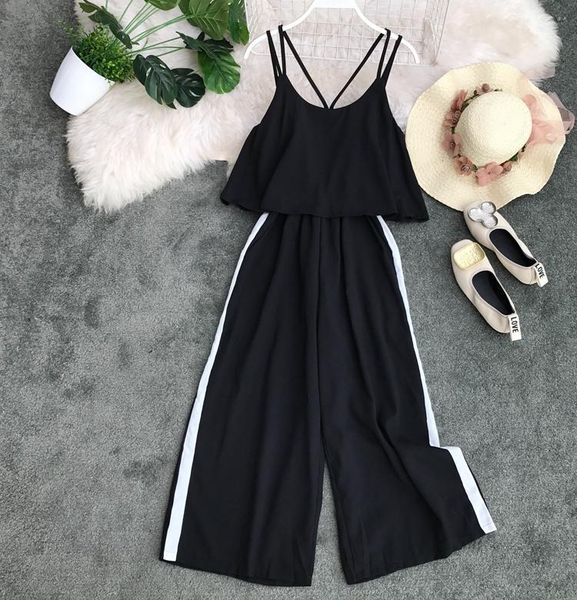 women's jumpsuits & rompers 2021 summer style jumpsuit sleeveless black for women overalls, Black;white
women's jumpsuits & rompers 2021 summer style jumpsuit sleeveless black for women overalls, Black;white