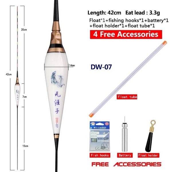 fishing accessories 1piece luminous float+1 battery+1 buoy tube+1 float holder+1 bag hooks soft nano electric floats
fishing accessories 1piece luminous float+1 battery+1 buoy tube+1 float holder+1 bag hooks soft nano electric floats