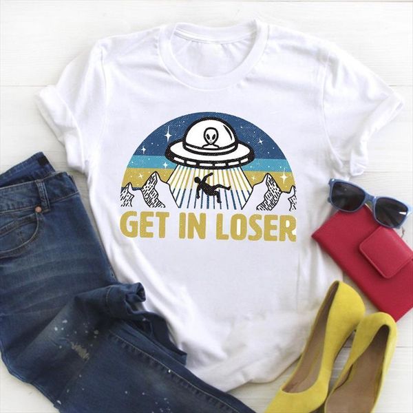 men ufo funny space t shirt printed cute cartoon ladies summer tee female clothes mens graphic, White;black
men ufo funny space t shirt printed cute cartoon ladies summer tee female clothes mens graphic, White;black