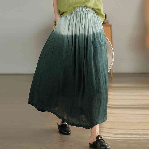 johnature linen tie dye gradient color skirts casual elastic waist women loose all-match vintage a-line skirts 210521, Black
johnature linen tie dye gradient color skirts casual elastic waist women loose all-match vintage a-line skirts 210521, Black