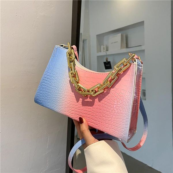 evening bags women bag metal decoration handbags luxury designer cross body pu leather gradient color hobo shoulder
evening bags women bag metal decoration handbags luxury designer cross body pu leather gradient color hobo shoulder