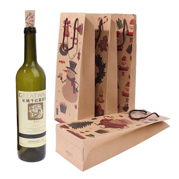 christmas reusable kraft paper wine bottle gift bags xmas packaging for party favor wrap
christmas reusable kraft paper wine bottle gift bags xmas packaging for party favor wrap