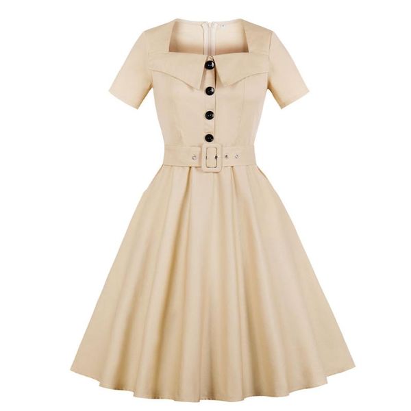 plus size dresses retro swing dress women elegant apricot square collar vintage big sweet party vestidos with sashes, Black
plus size dresses retro swing dress women elegant apricot square collar vintage big sweet party vestidos with sashes, Black