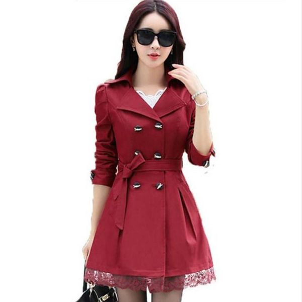 women's trench coats 1pc coat for women spring double breasted lace casaco feminino autumn outerwear abrigos mujer re2316, Tan;black
women's trench coats 1pc coat for women spring double breasted lace casaco feminino autumn outerwear abrigos mujer re2316, Tan;black