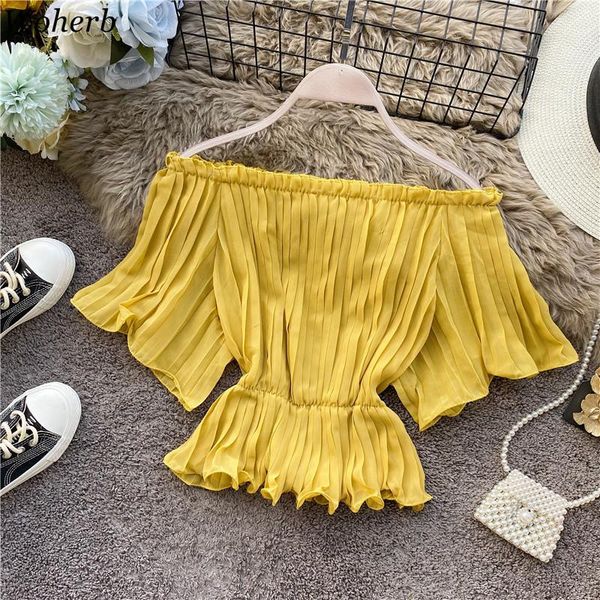 women's blouses & shirts woherb korean fashion off shoulder women blouse 2021 ly slash neck elegant spring summer female blusas, White
women's blouses & shirts woherb korean fashion off shoulder women blouse 2021 ly slash neck elegant spring summer female blusas, White