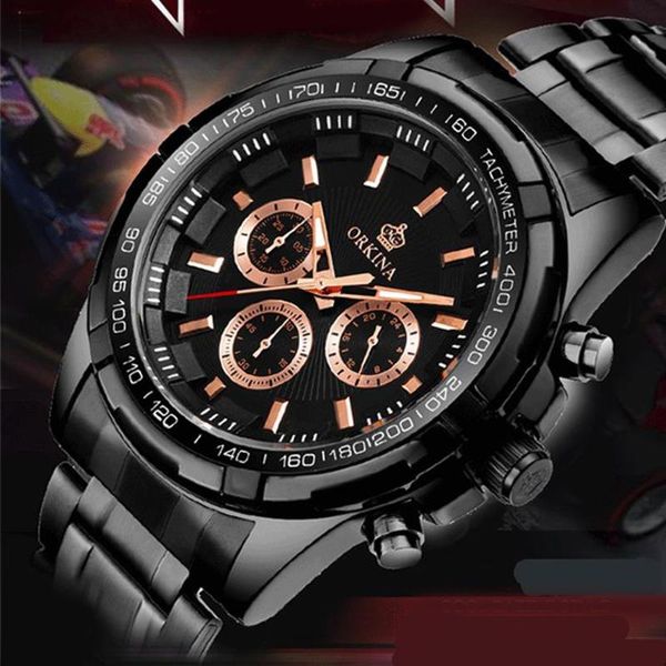 wristwatches orkina brand watch for men fashion quartz sports wristwatch chronograph business watches black stainless steel mg male, Slivery;brown
wristwatches orkina brand watch for men fashion quartz sports wristwatch chronograph business watches black stainless steel mg male, Slivery;brown