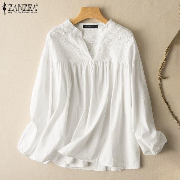 women's blouses & shirts women lace patchwork blouse 2021 spring summer long sleeve elegant zanzea casual solid hollow out oversize blu, White
women's blouses & shirts women lace patchwork blouse 2021 spring summer long sleeve elegant zanzea casual solid hollow out oversize blu, White