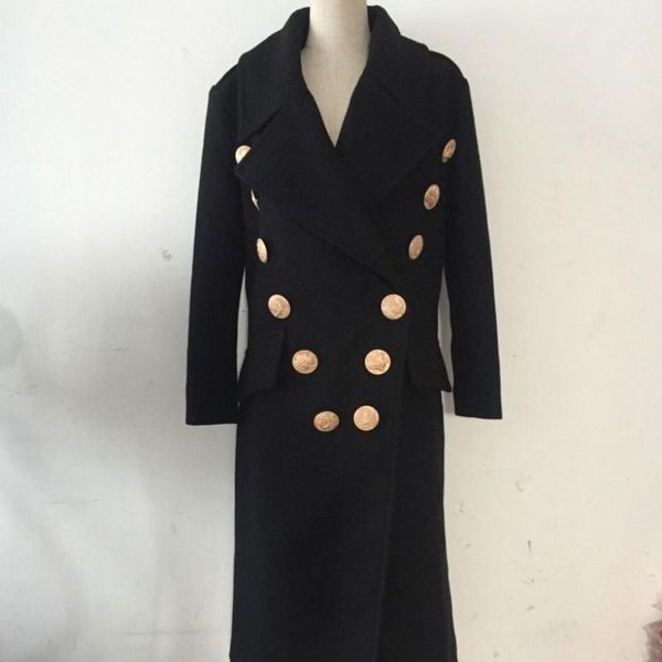women's wool & blends high street stylish 2021 designer coat womens animal pattern buttons double breasted long office ladies overcoat, Black
women's wool & blends high street stylish 2021 designer coat womens animal pattern buttons double breasted long office ladies overcoat, Black