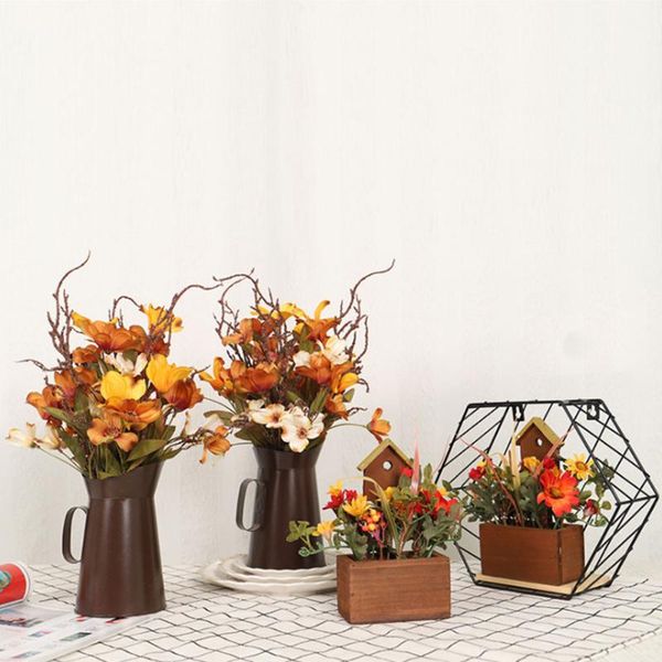 40*10cm artificial silk flowers plant bouquet with iron vase fake for wedding thanksgiving party diy decoration decorative & wreaths
40*10cm artificial silk flowers plant bouquet with iron vase fake for wedding thanksgiving party diy decoration decorative & wreaths