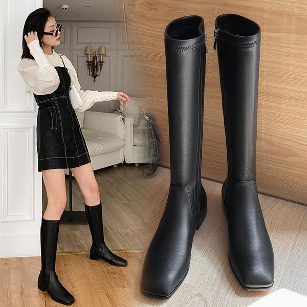boots 2021 spring and autumn was thin stylish wild high leather female low heel side zipper knight x088, Black
boots 2021 spring and autumn was thin stylish wild high leather female low heel side zipper knight x088, Black