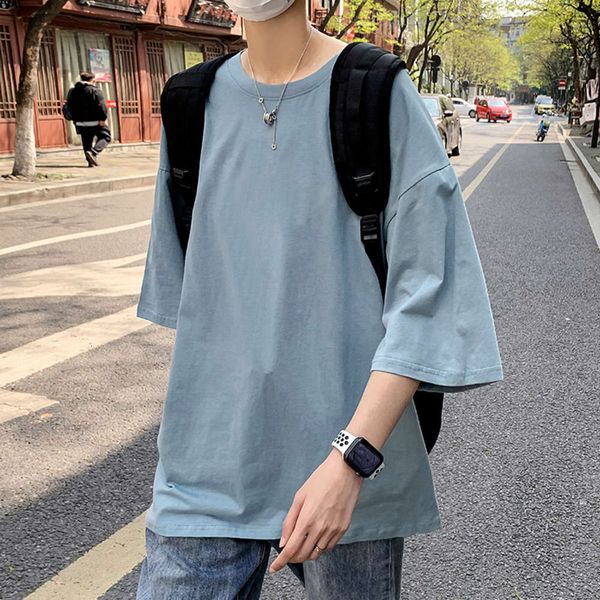 men's t-shirts summer short drop shoulder loose solid youth quarter medium sleeve men's t-shirt unisex, White;black
men's t-shirts summer short drop shoulder loose solid youth quarter medium sleeve men's t-shirt unisex, White;black