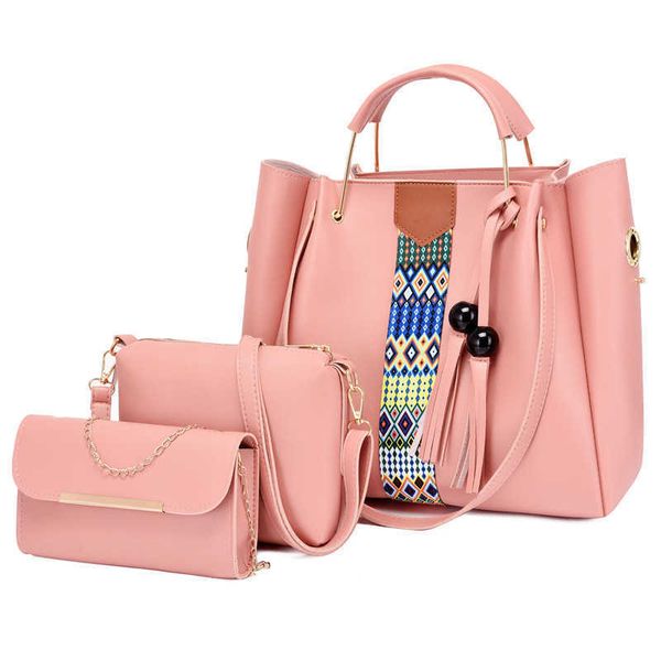 2021 type mother and child bag three piece set large capacity women's popular ribbon single shoulder portable bucket
2021 type mother and child bag three piece set large capacity women's popular ribbon single shoulder portable bucket