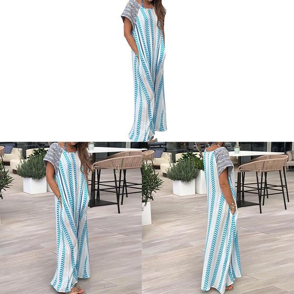 casual dresses women fashion bohemian dress short sleeve beach ladies long maxi, Black;gray
casual dresses women fashion bohemian dress short sleeve beach ladies long maxi, Black;gray