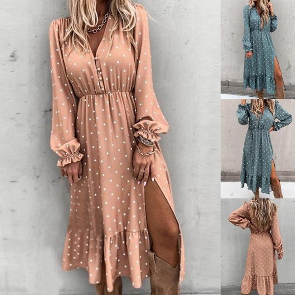 casual dresses polka dot print women's 2021 v-neck fshion ladies long sleeve split high waist summer large size dress vestidos, Black;gray
casual dresses polka dot print women's 2021 v-neck fshion ladies long sleeve split high waist summer large size dress vestidos, Black;gray