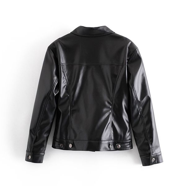 leather fashion sense lapel long sleeves women's jacket coat black faux leather with pockets casual short chic female
leather fashion sense lapel long sleeves women's jacket coat black faux leather with pockets casual short chic female