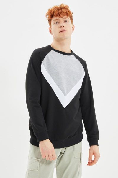 men's hoodies & sweatshirts trendyol men 's regular fit long sleeve cycling lapel paneled sweatshirt tmnaw22sw1049, Black
men's hoodies & sweatshirts trendyol men 's regular fit long sleeve cycling lapel paneled sweatshirt tmnaw22sw1049, Black