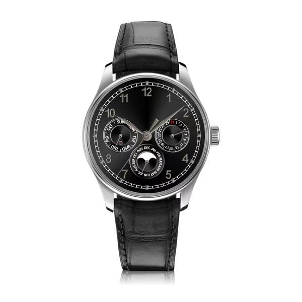 new perpetual calendar automatic mechanical watch 42mm iw344203 black dial moon phase silver watch leather strap portugal requin brand luxur, Slivery;brown
new perpetual calendar automatic mechanical watch 42mm iw344203 black dial moon phase silver watch leather strap portugal requin brand luxur, Slivery;brown