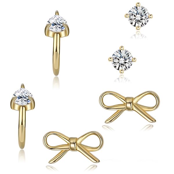 zemior 925 sterling silver jewelry cute bow-knot tiny earrings for women girl clear cz gold color studs earring sets, Golden;silver
zemior 925 sterling silver jewelry cute bow-knot tiny earrings for women girl clear cz gold color studs earring sets, Golden;silver