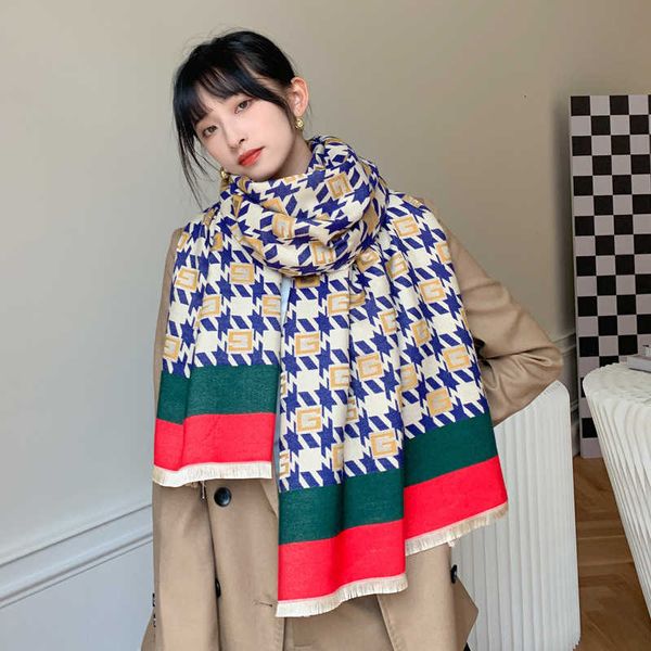 thousand bird 2021 winter korean versatile double-sided shawl with warm and thick large long scarf, Blue;gray
thousand bird 2021 winter korean versatile double-sided shawl with warm and thick large long scarf, Blue;gray