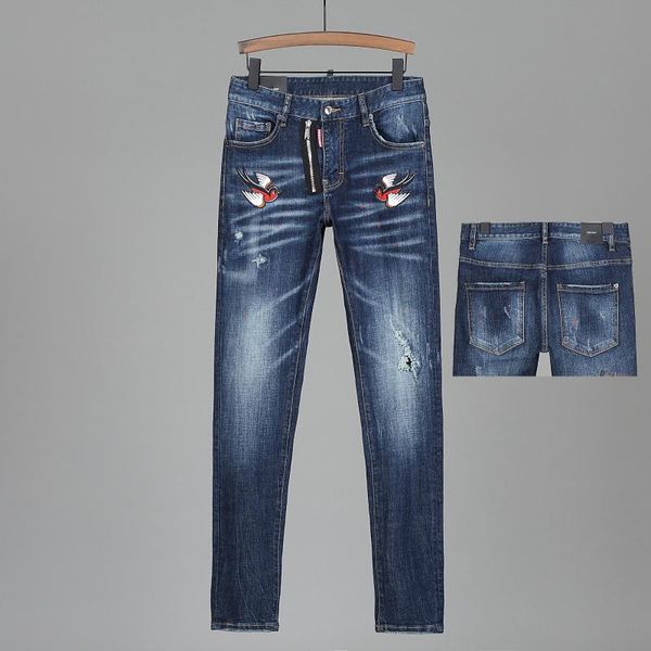 men's jeans nightclub style brand black italy luxury men denim trousers patchwork slim letter pencil pants for, Blue
men's jeans nightclub style brand black italy luxury men denim trousers patchwork slim letter pencil pants for, Blue