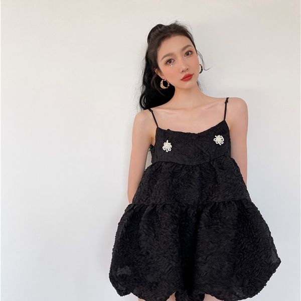 casual dresses black ruched ball gown summer pearl spaghetti strap mini girl cami women korean fashion 4scu, Black;gray
casual dresses black ruched ball gown summer pearl spaghetti strap mini girl cami women korean fashion 4scu, Black;gray