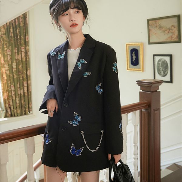 suits women casual jacket autumn office lady black blazer butterfly embroidery loose long coat female chic suit, White;black
suits women casual jacket autumn office lady black blazer butterfly embroidery loose long coat female chic suit, White;black