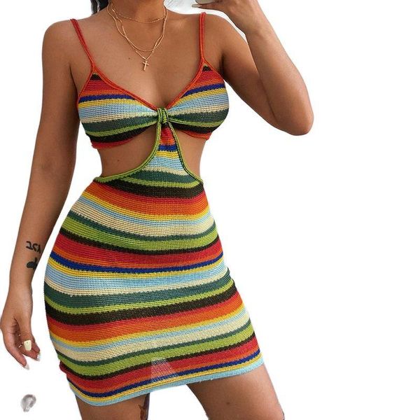 casual dresses color matching suspender dress women summer rainbow hollow bag hip sleeveless one-step skirt, Black;gray
casual dresses color matching suspender dress women summer rainbow hollow bag hip sleeveless one-step skirt, Black;gray
